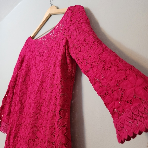 Pink Lace Dress by Laundry by Shelli Segal Size 6 - Picture 4 of 8